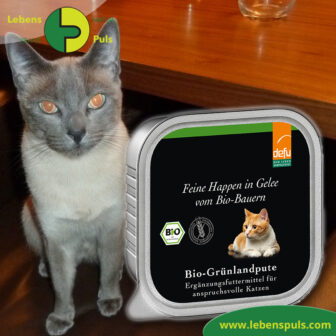 Defu Felderzeugnisse Bio Katzen Nassfutter Feine Happen in Gelee Gruenland Pute