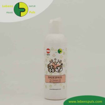 Badespass Tiershampoo mit Neembaumöl Hund und Katze mit Kippverschluss LebensPuls