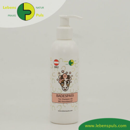 Badespass Tiershampoo mit Neembaumöl Pferd mit Pumpe LebensPuls