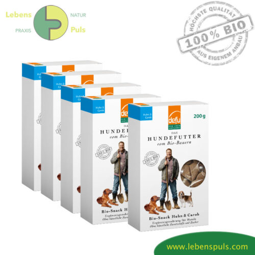 BIO Snack Huhn & Carob Belohnung für den Hund Defu, 5 x 200g