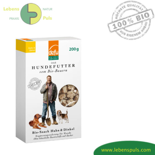 BIO Snack Huhn & Dinkel Belohnung für den Hund Defu, 200g