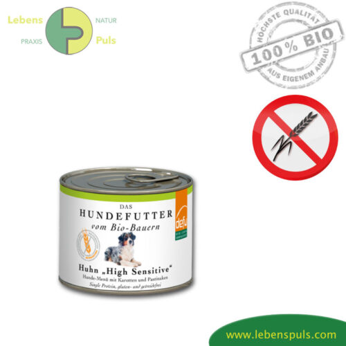 Defu High Sensitive Premium Hundefutter Nassfutter getreidefrei BIO Huhn 200g