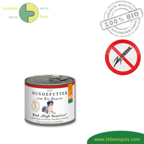 Defu High Sensitive Premium Hundefutter Nassfutter getreidefrei BIO Rind 200g