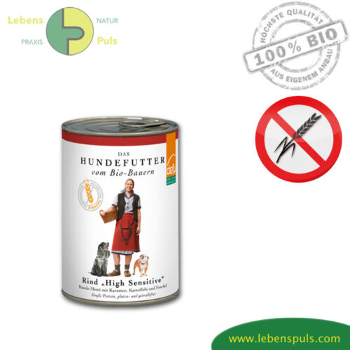 Defu High Sensitive Premium Hundefutter Nassfutter getreidefrei BIO Rind 410g