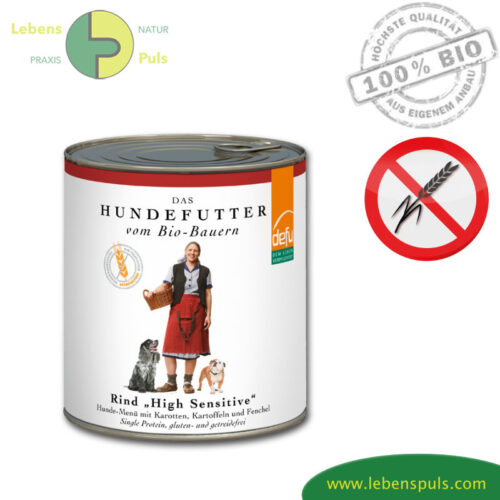 Defu High Sensitive Premium Hundefutter Nassfutter getreidefrei BIO Rind 820g
