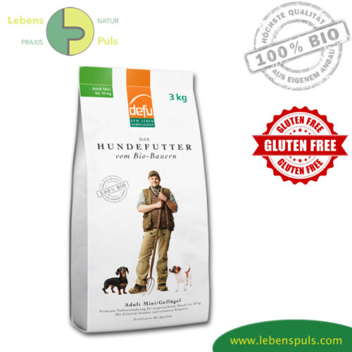 Defu Premium Hundefutter Trockenfutter BIO Geflügel Adult Mini, 3kg