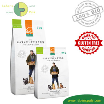 Defu Premium Katzenfutter Trockenfutter BIO Geflügel Adult, 3kg, 800g