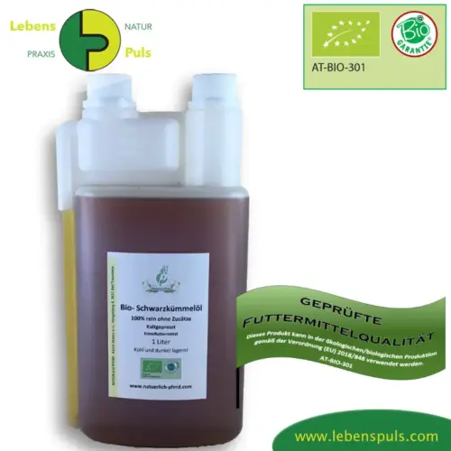 Einzelfuttermittel Natürlich Pferd BIO Schwarzkümmelöl