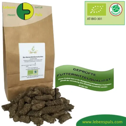 Einzelfuttermittel Natürlich Pferd BIO Mariendistel Presskuchen Leber entgiften schützen