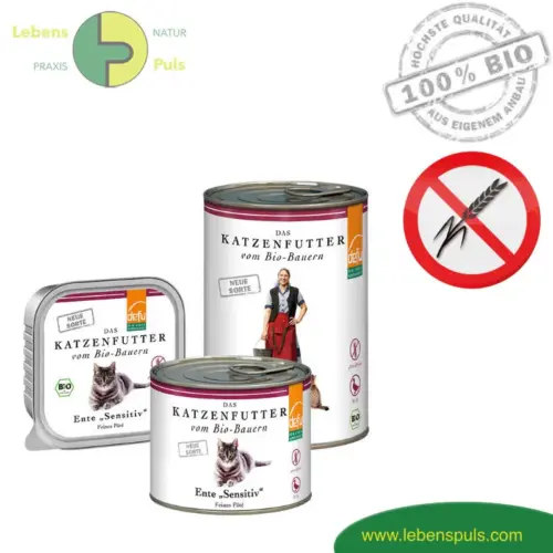 Defu Sensitive Premium Katzenfutter Nassfutter BIO Ente 100g, 200g, 410g