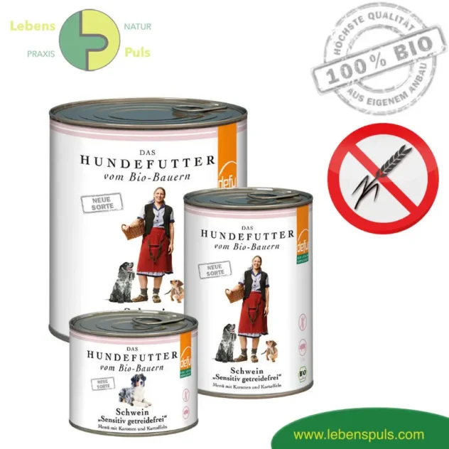 Defu High Sensitive Premium Hundefutter Nassfutter getreidefrei BIO Schwein 200g, 410g, 820g